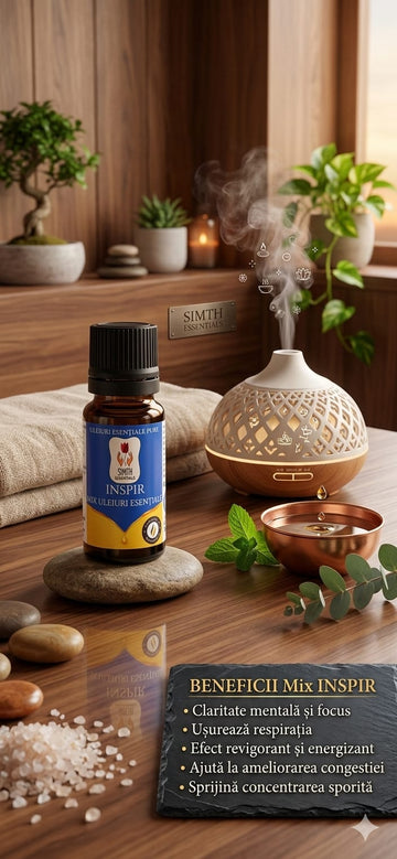 Mix de Uleiuri Esențiale Inspir - 10 ml .  Lasă natura să-ți mângâie simțurile și să-ți umple casa cu armonie. Pentru suflet. Pentru liniște. Pentru tine - 10ml