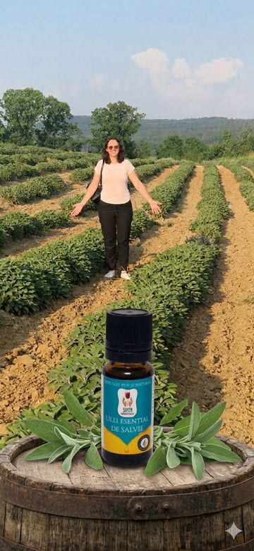 Ulei Esențial de Salvie Oficinală - 10ml. Lasă natura să-ți mângâie simțurile și să-ți umple casa cu armonie. Pentru suflet. Pentru liniște. Pentru tine.