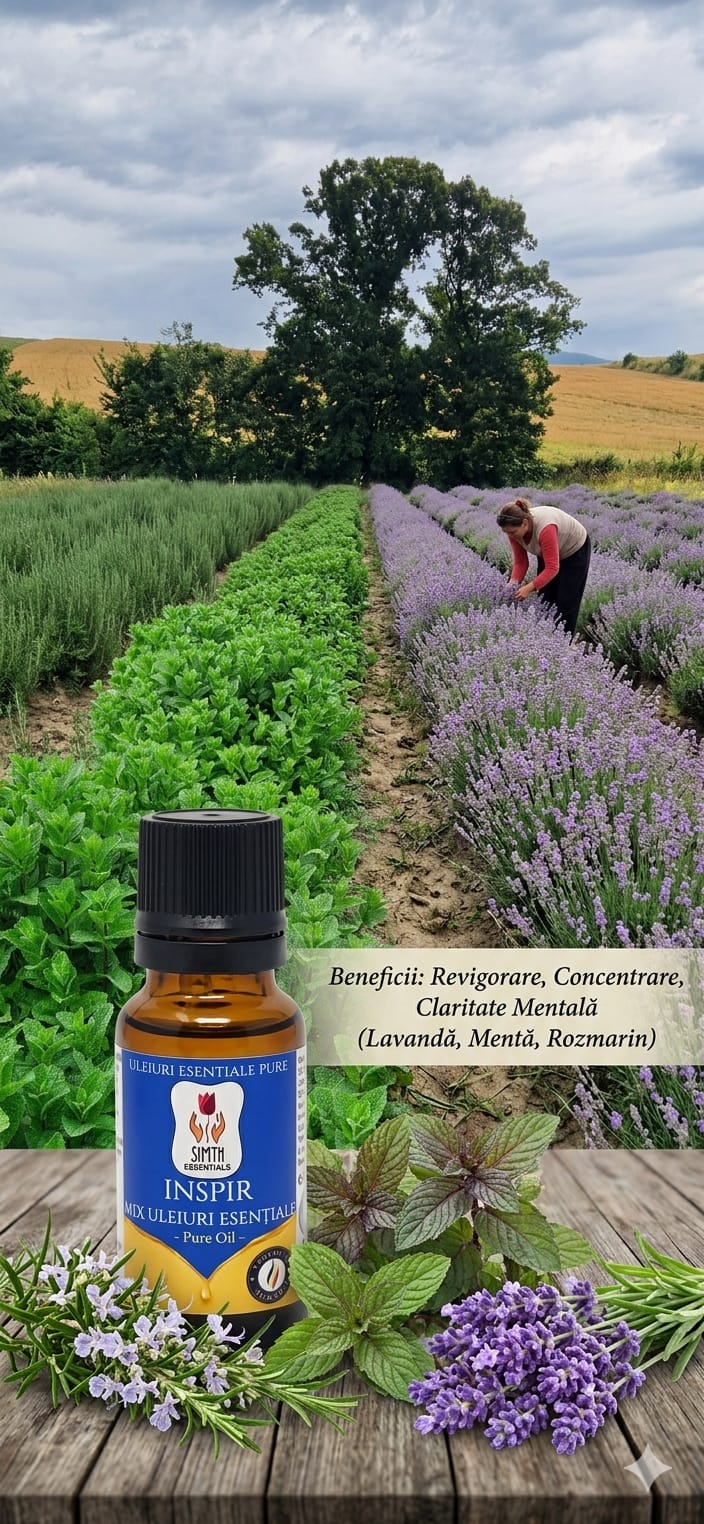 Mix de Uleiuri Esențiale Inspir - 10 ml .  Lasă natura să-ți mângâie simțurile și să-ți umple casa cu armonie. Pentru suflet. Pentru liniște. Pentru tine - 10ml